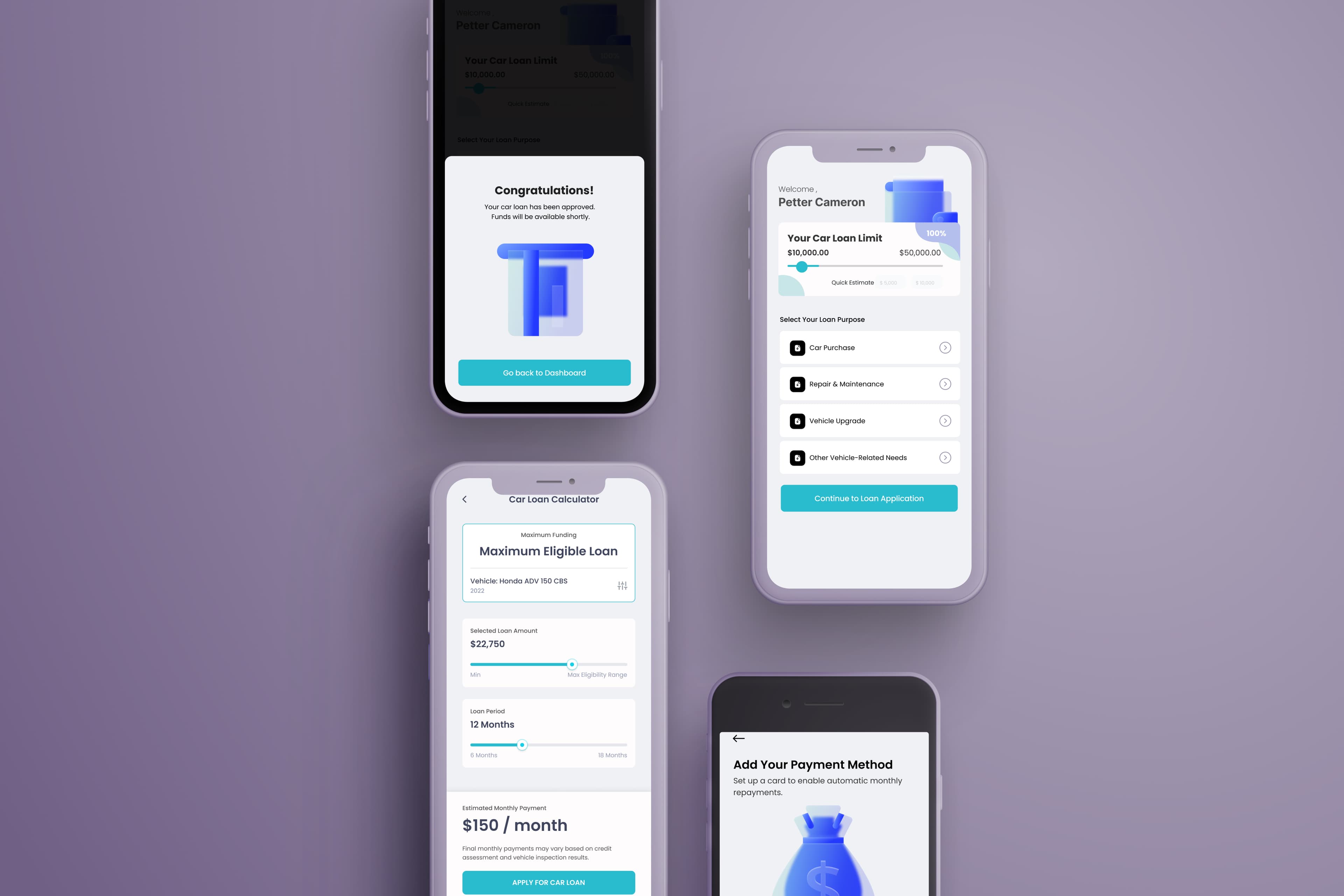 Fintech web app connecting borrowers with verified lenders